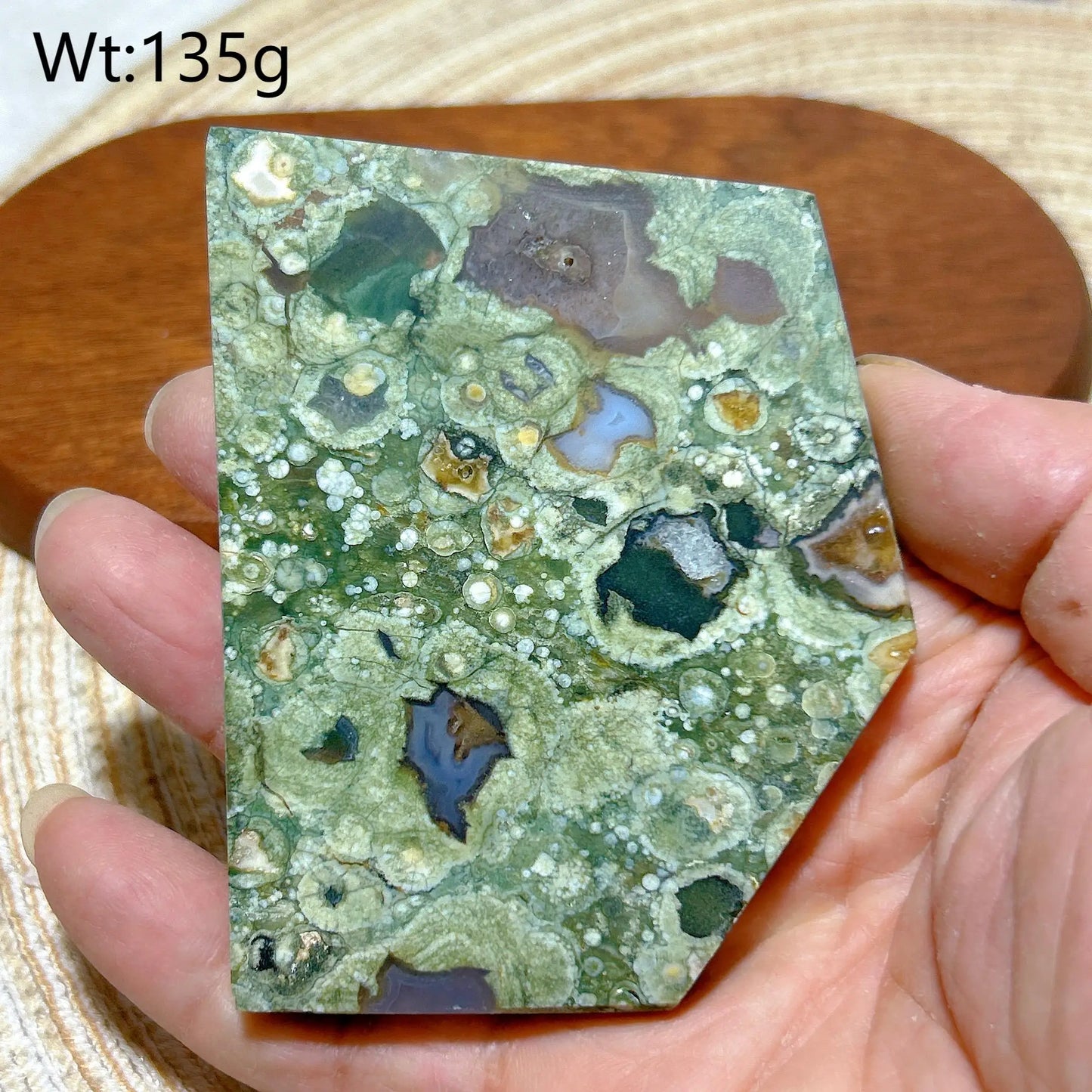 Natural Rainforest Jasper Druzy Slab
