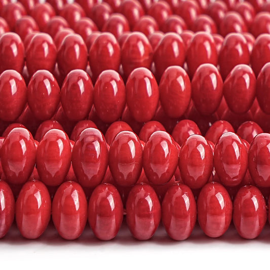 HQ Enhanced Red Coral Rondelle Bead Strand