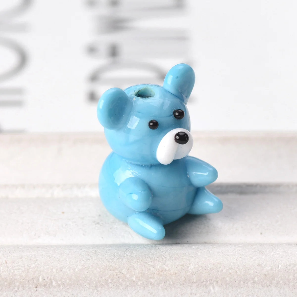 2pcs Bear Handmade Lampwork Glass Beads (15x20mm)