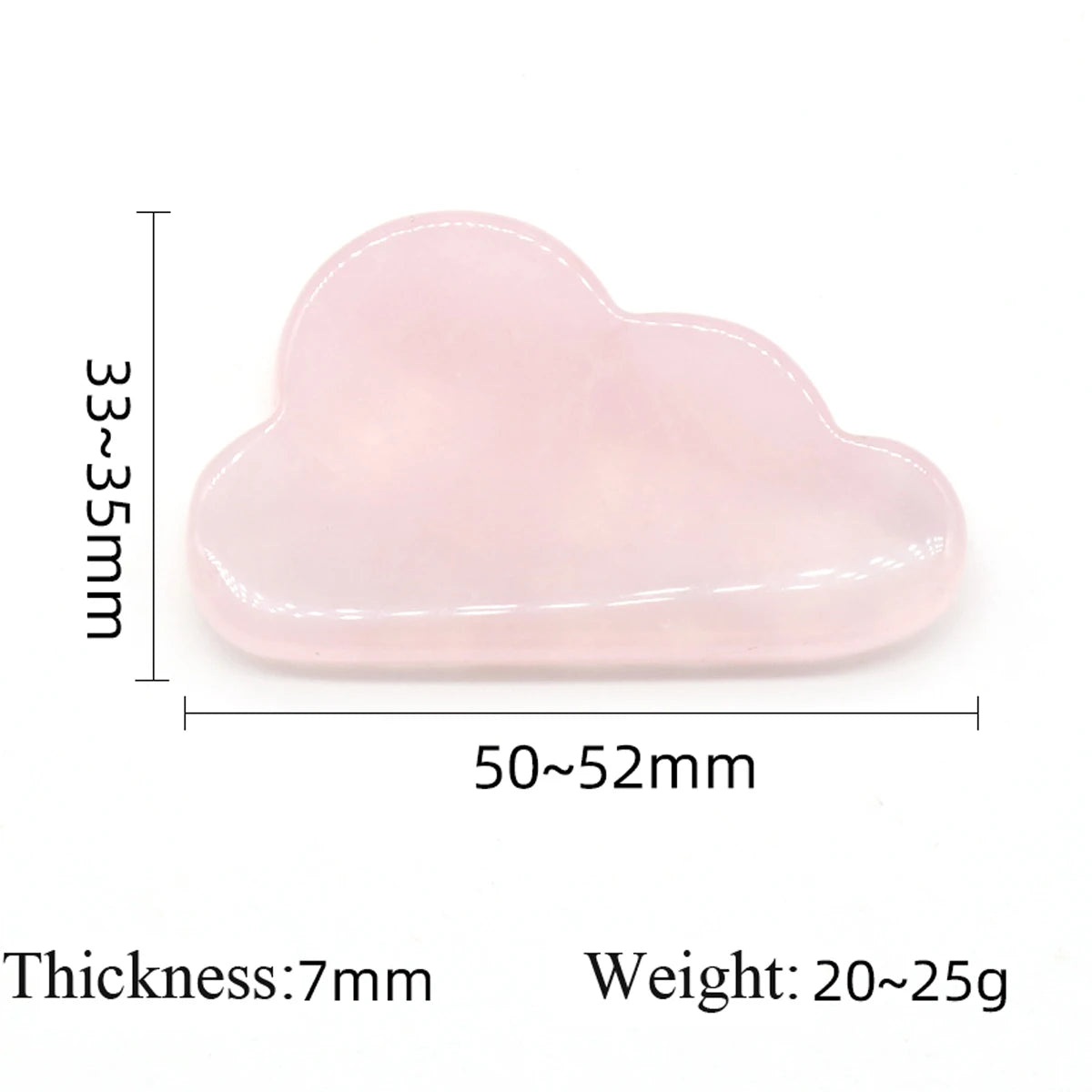 1pc Clear/Rose Quartz Cloud Carving