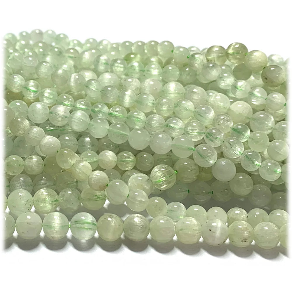 AAA Natural Green Kunzite Round Bead Strand