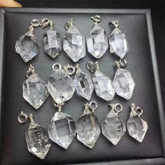 Pendentif en diamant Herkimer naturel 3 pièces