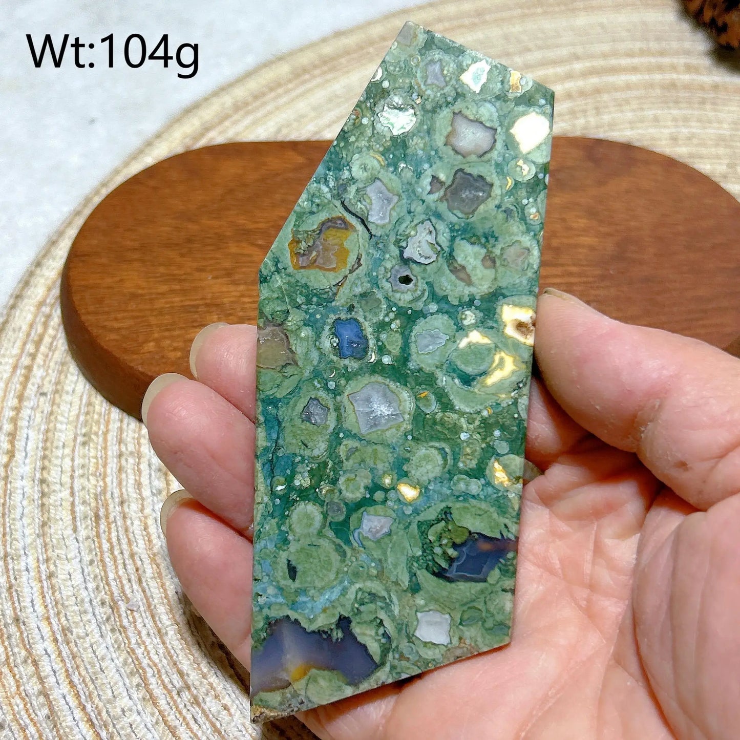 Natural Rainforest Jasper Druzy Slab