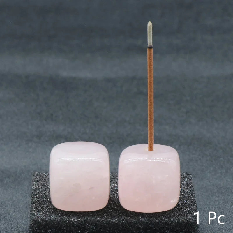 Porte-encens en bloc de cristal