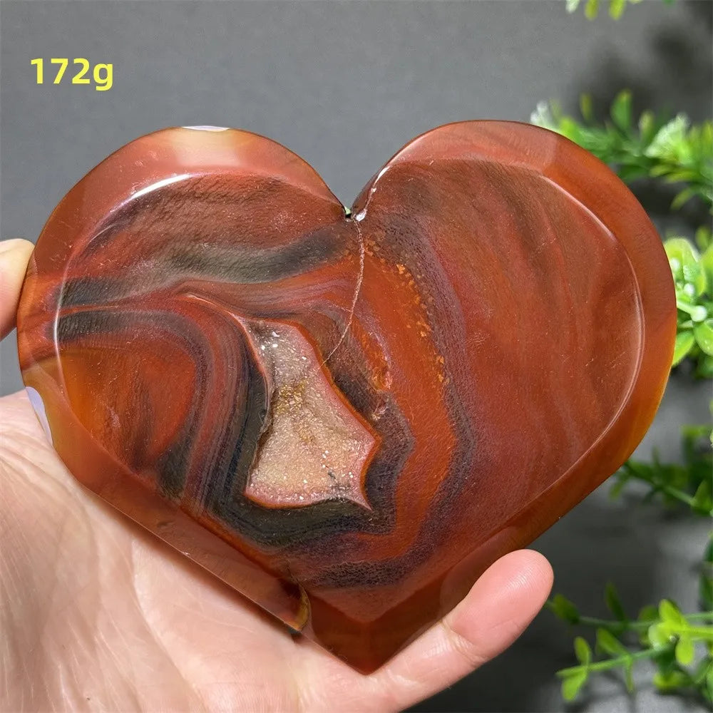 Natural Red Carnelian Druzy Heart