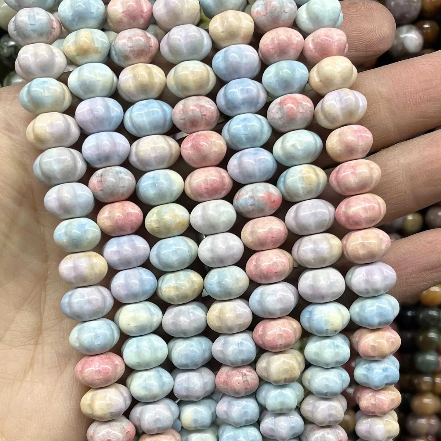 Pastel Rainbow Agate Bead Strand