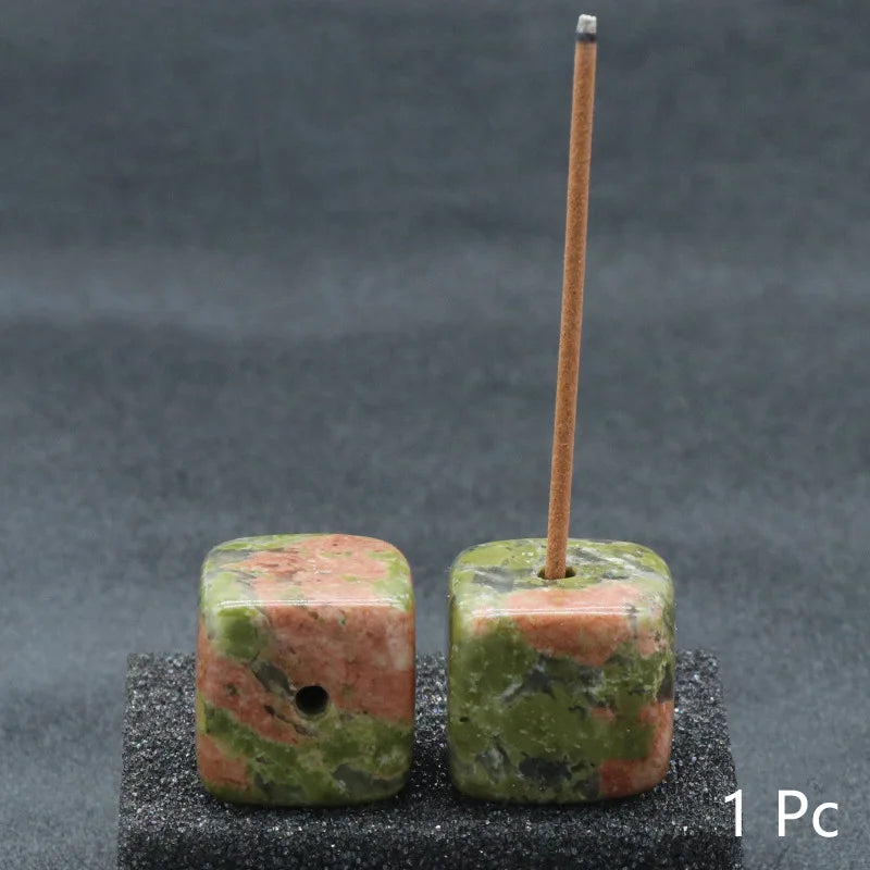 Porte-encens en bloc de cristal