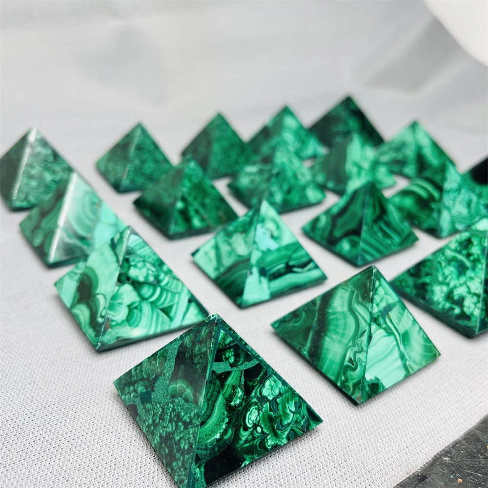 Natural Malachite Pyramids
