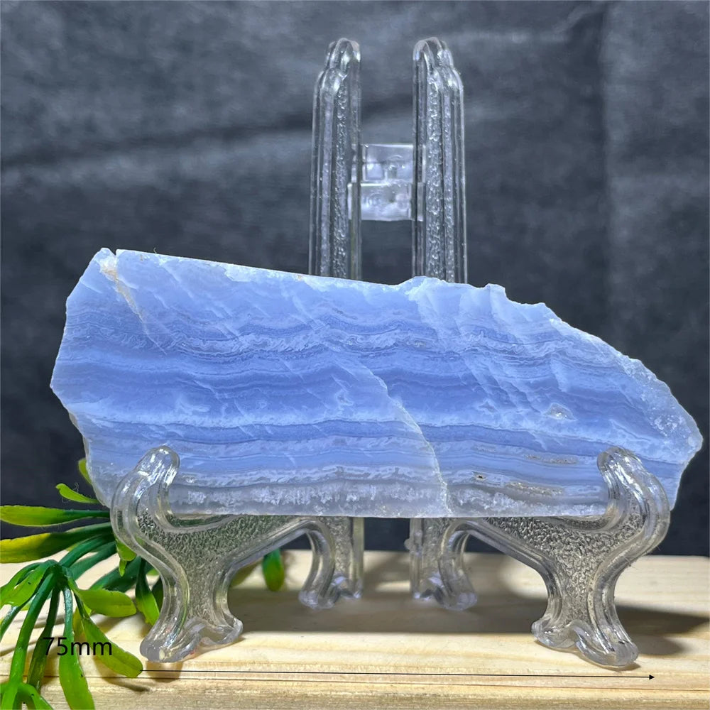 Natural Blue Lace Agate Slab (With Stand)