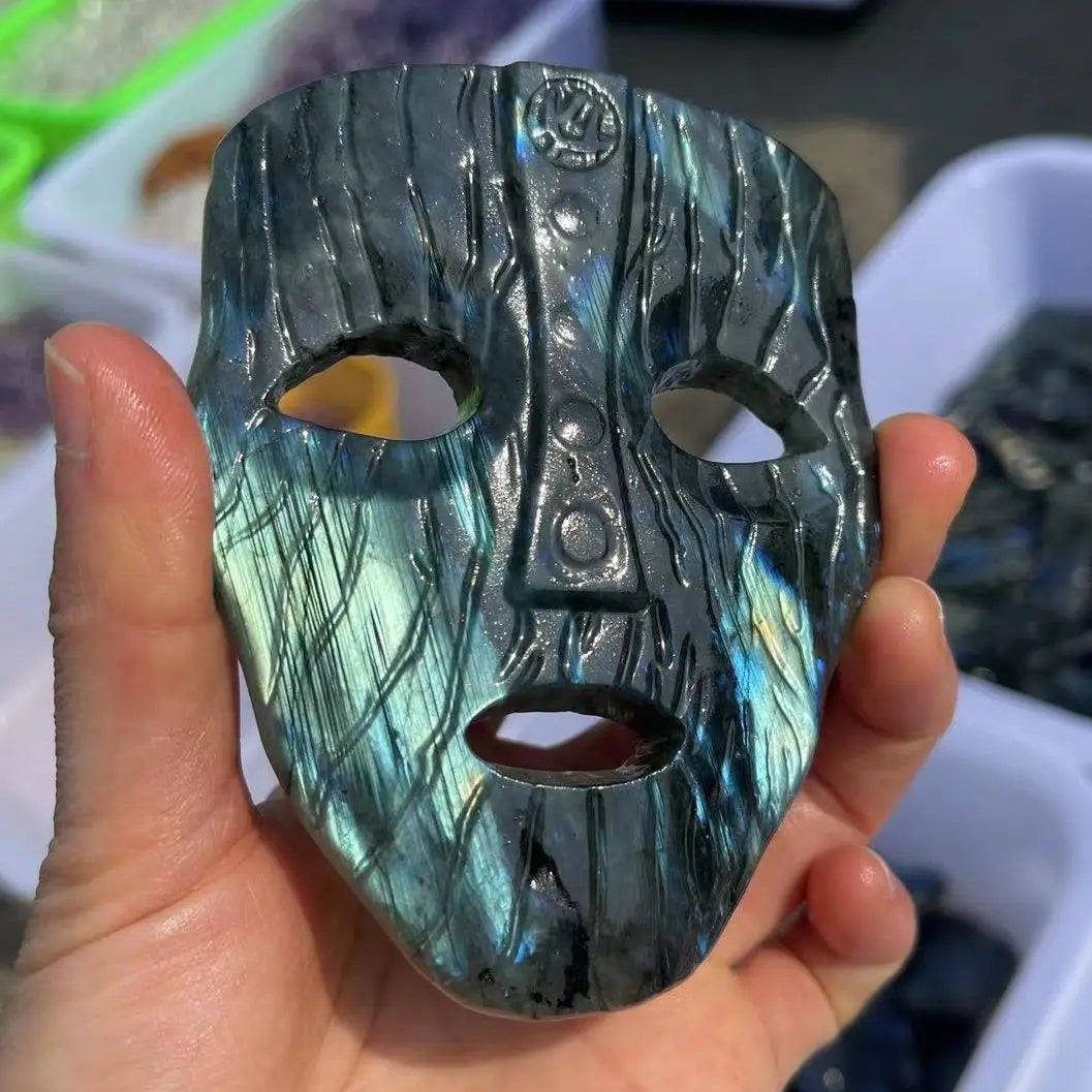 Natural Labradorite Mask Carving