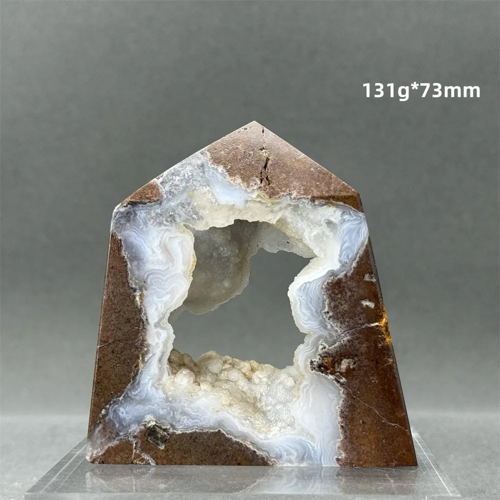 Natural Druzy Geode Fairy Window Tower