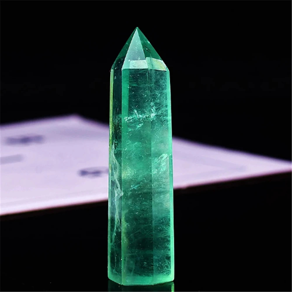 Natural Green Fluorite Tower
