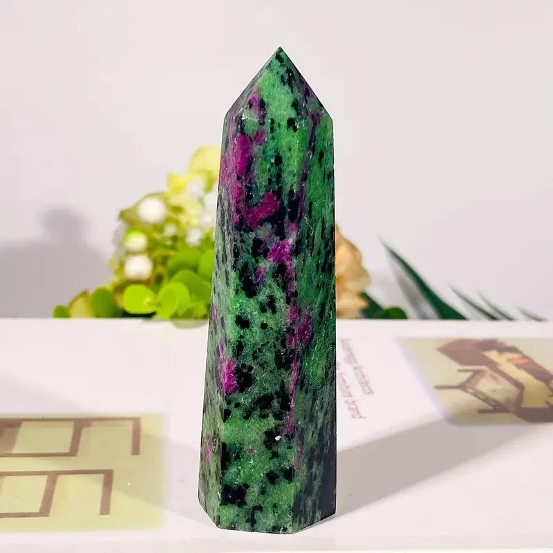 Natural Crystal Ruby Zoisite Tower