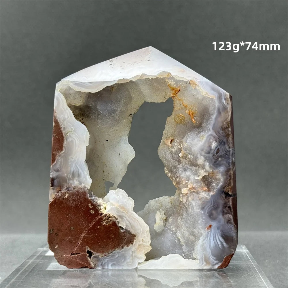 Natural Druzy Geode Fairy Window Tower