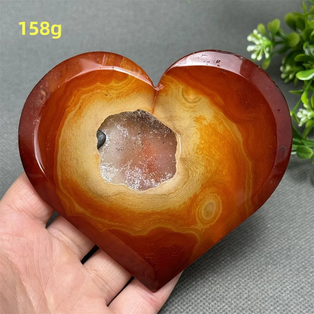 Natural Red Carnelian Druzy Heart