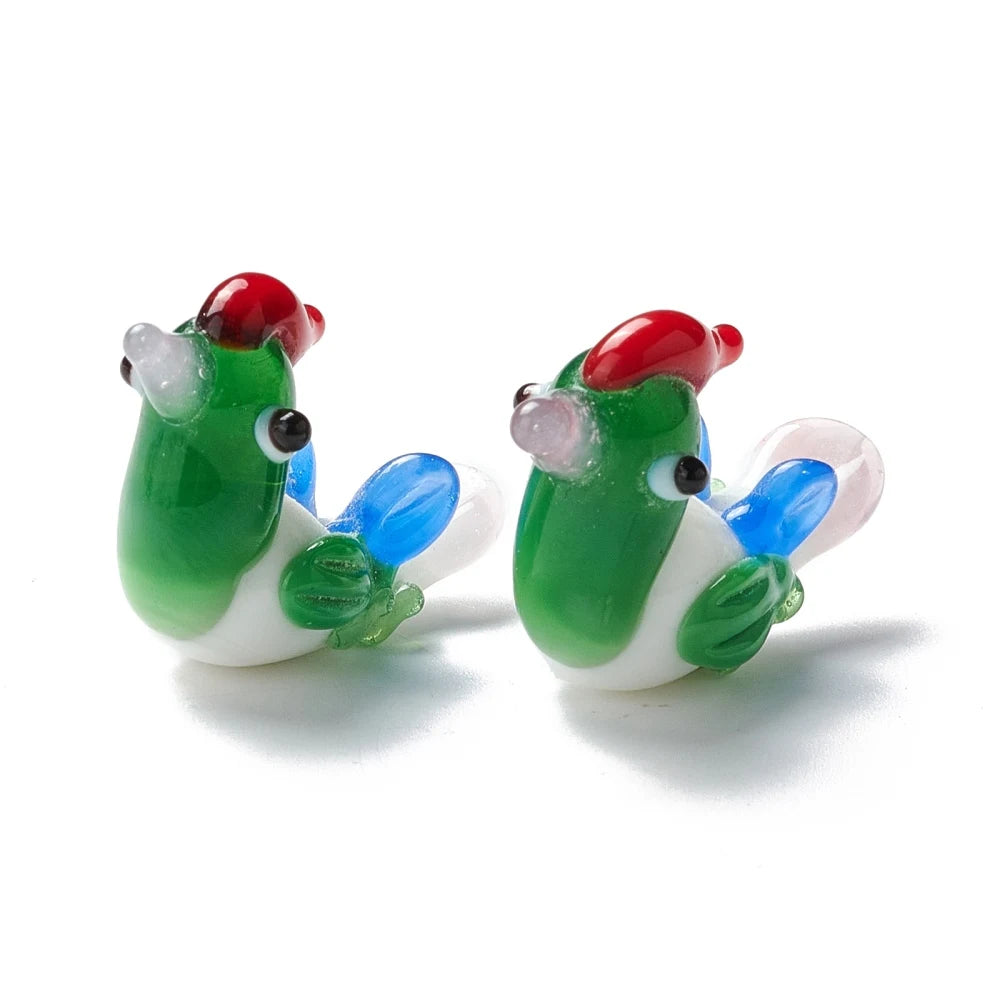 5pcs Handmade Glass Lampwork Chicken Beads