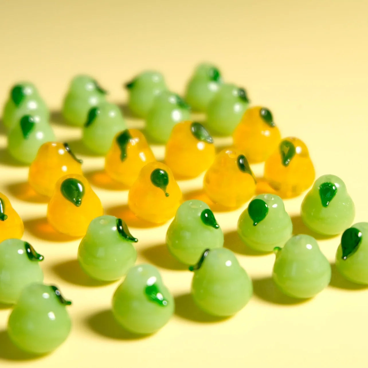 5pcs 12x13mm Pear Handmade Lampwork Glass Beads