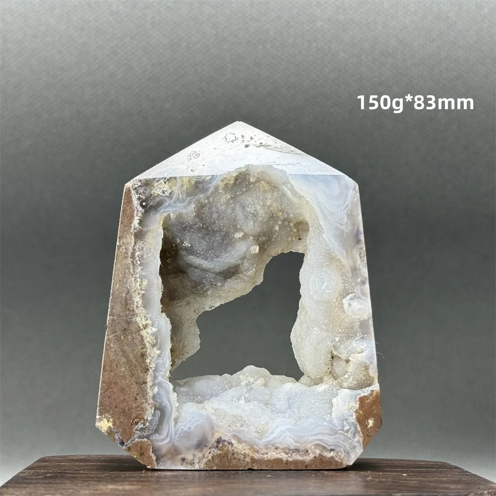Natural Druzy Geode Fairy Window Tower