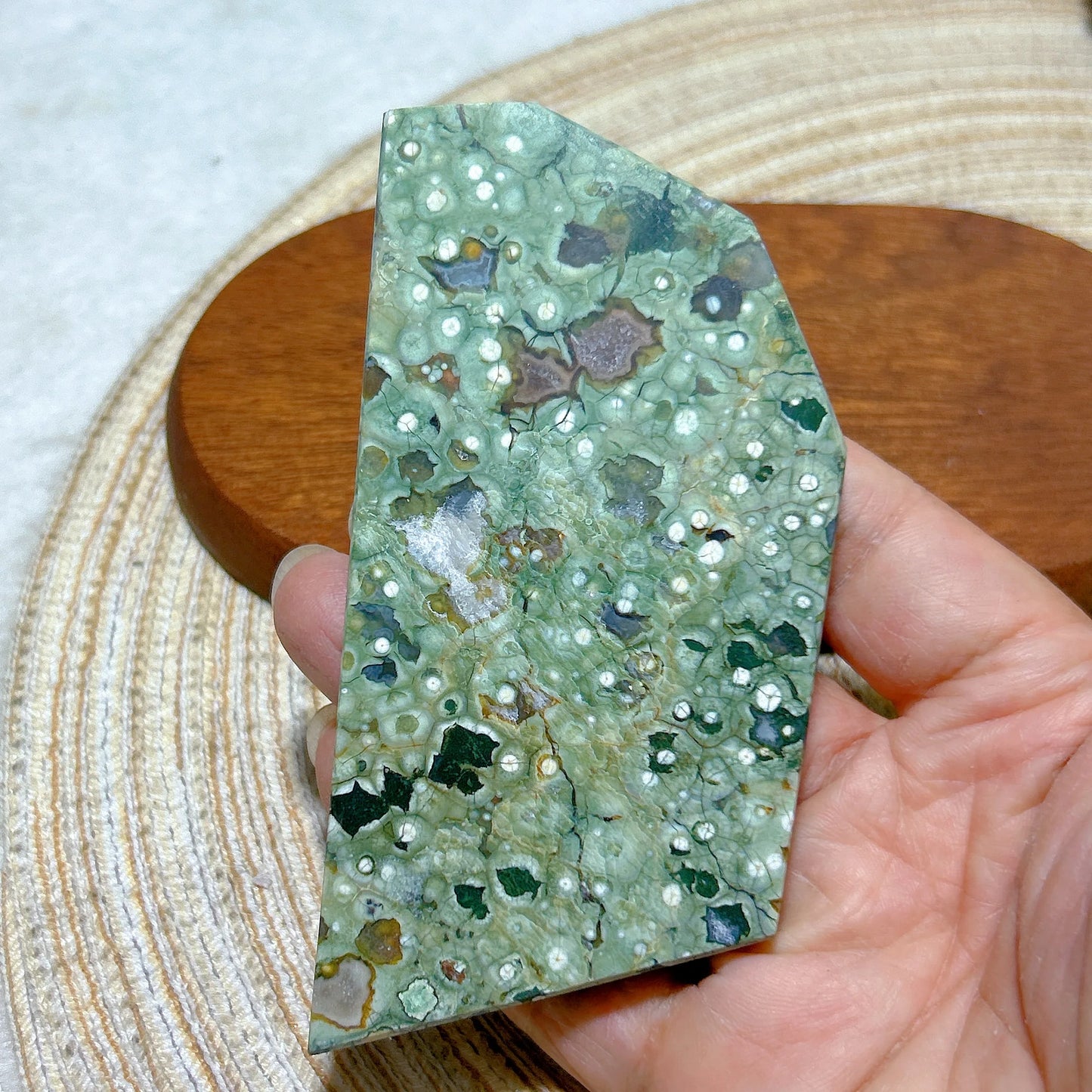 Natural Rainforest Jasper Druzy Slab