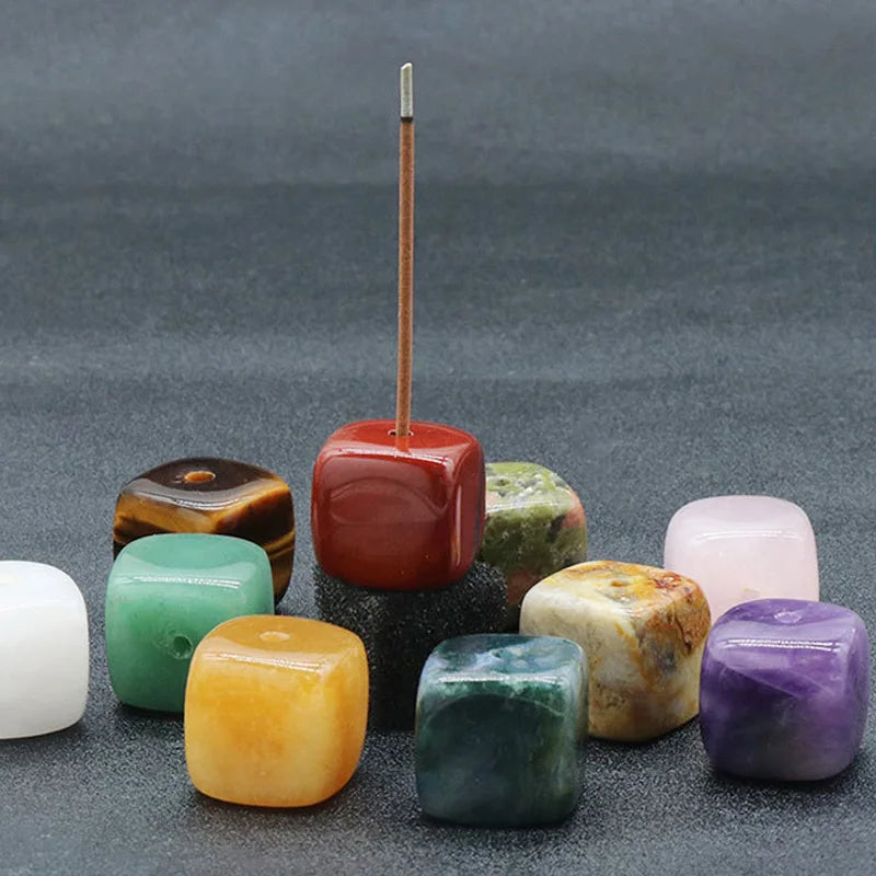 Porte-encens en bloc de cristal