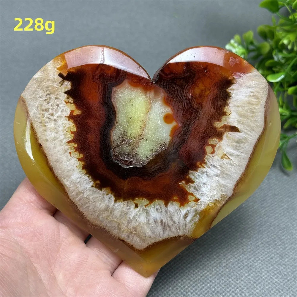 Natural Red Carnelian Druzy Heart