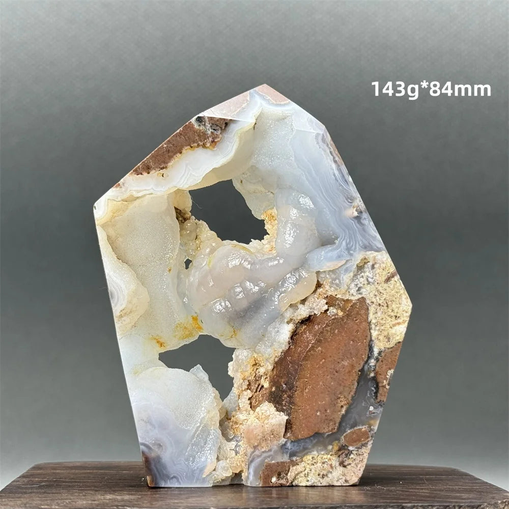 Natural Druzy Geode Fairy Window Tower