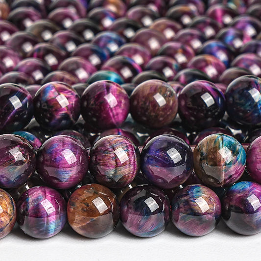 Natural Rainbow Tigers Eye Bead Strand (6/8mm)