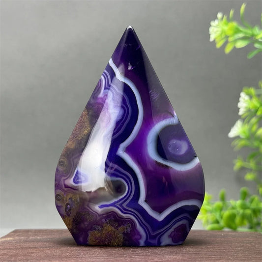Enhanced Purple Agate and Quartz Free-Form Torch