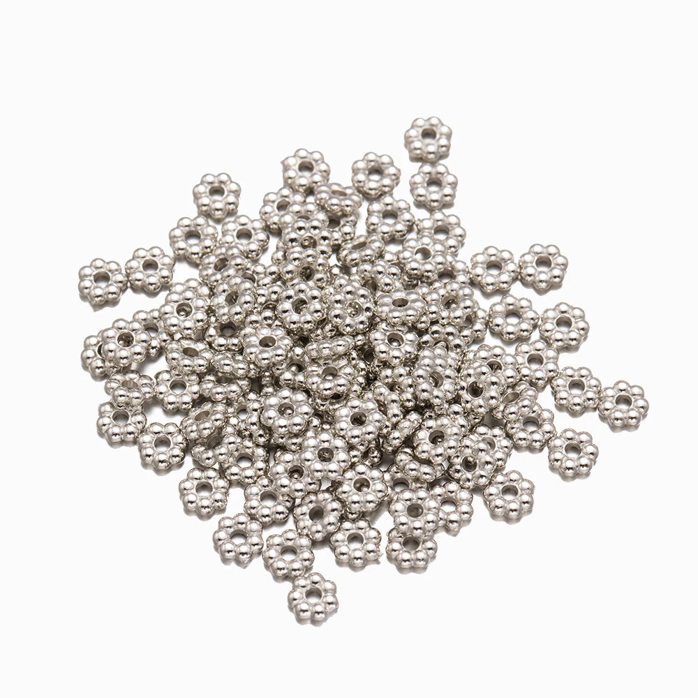 500pcs 4mm Flower Spacer Beads