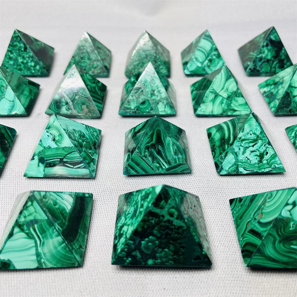 Natural Malachite Pyramids