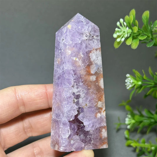 HQ Pink Amethyst Flower Agate Tower