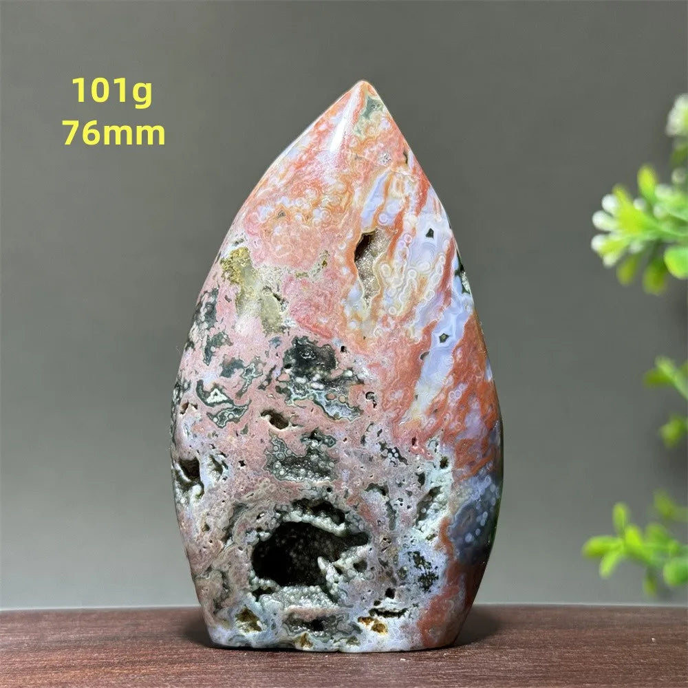 Natural Marine Jasper Free-Form Torch