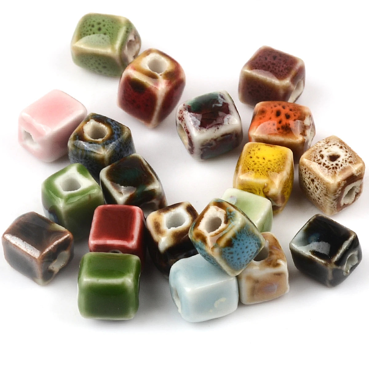 20pcs Square Ceramic Spacer Beads