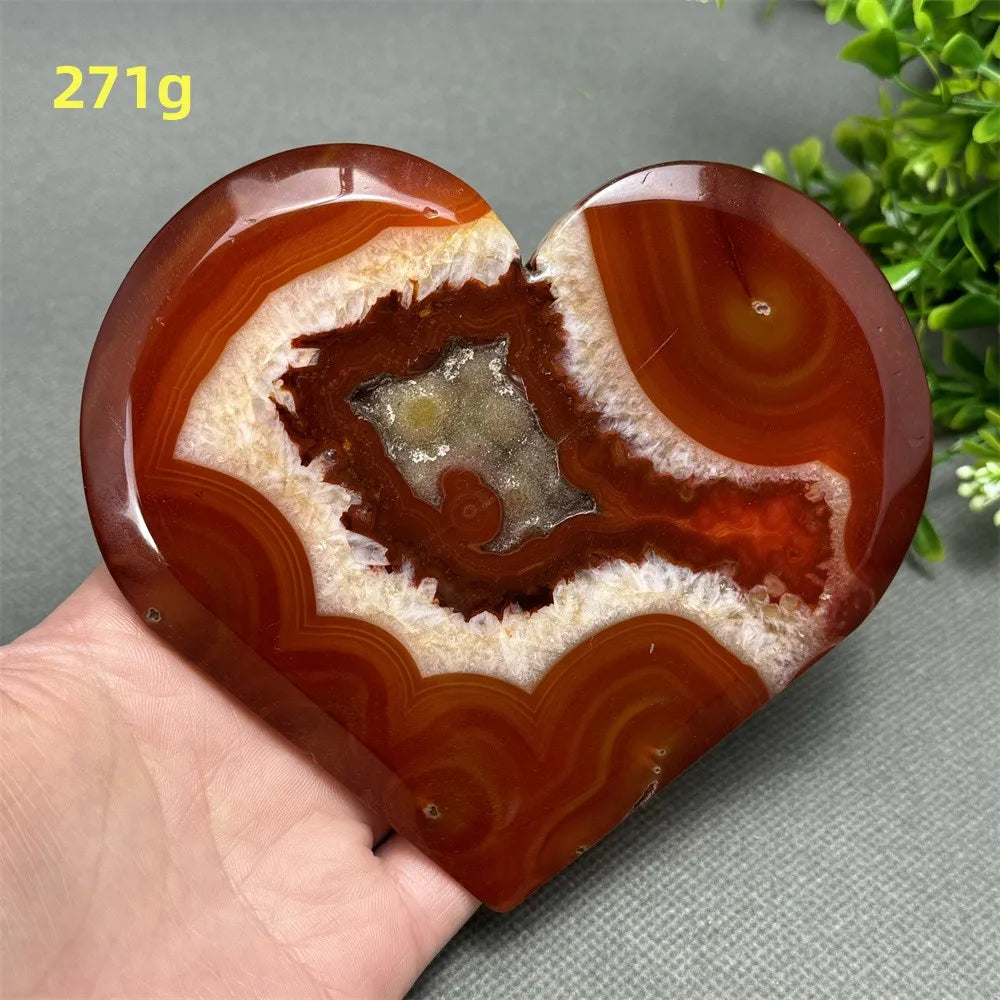 Natural Red Carnelian Druzy Heart