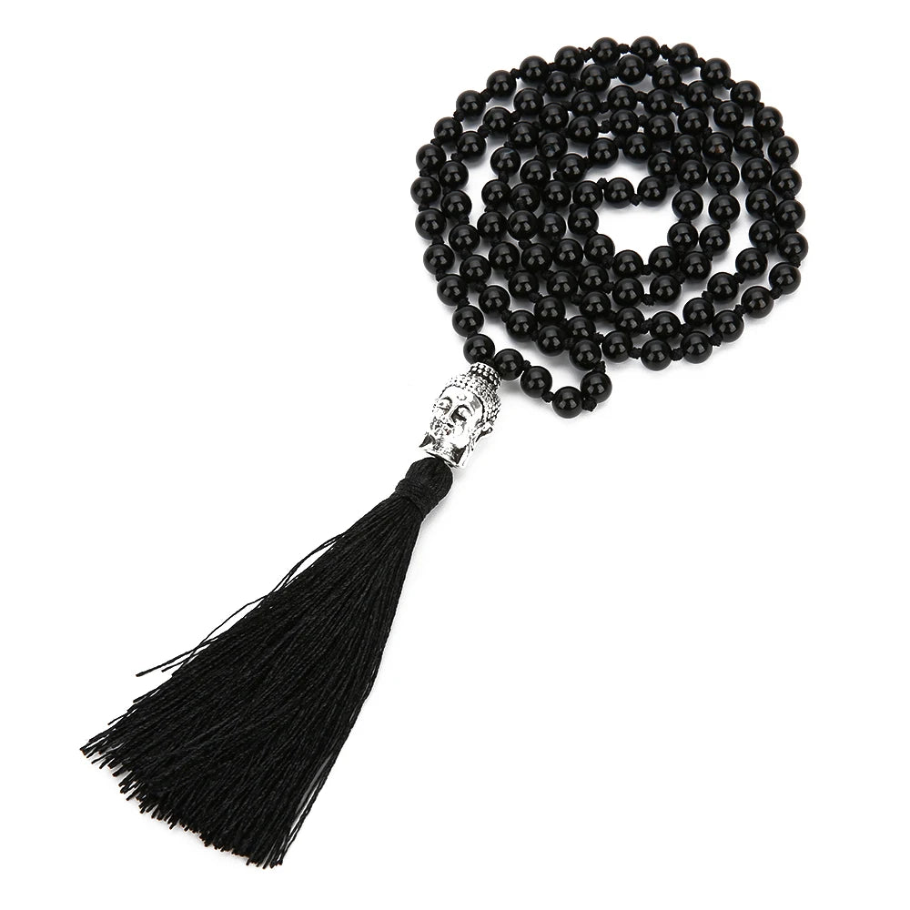 Collier Mala en 108 pierres naturelles de 6 mm