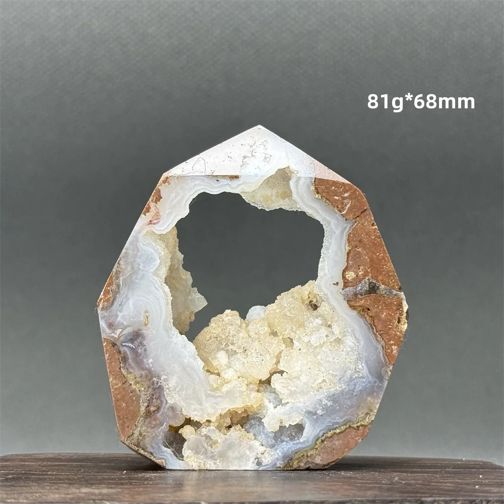 Natural Druzy Geode Fairy Window Tower