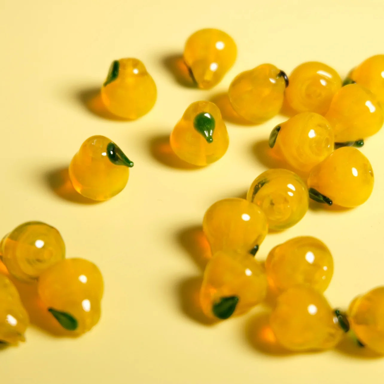 5pcs 12x13mm Pear Handmade Lampwork Glass Beads