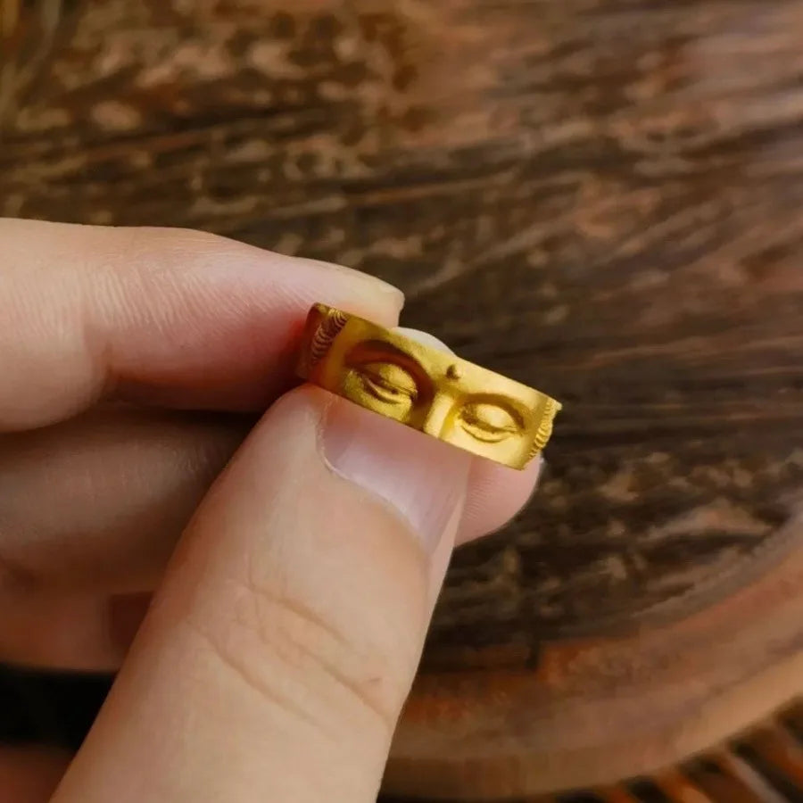 Bague demi-visage Bouddha « Ne parlez pas du mal »