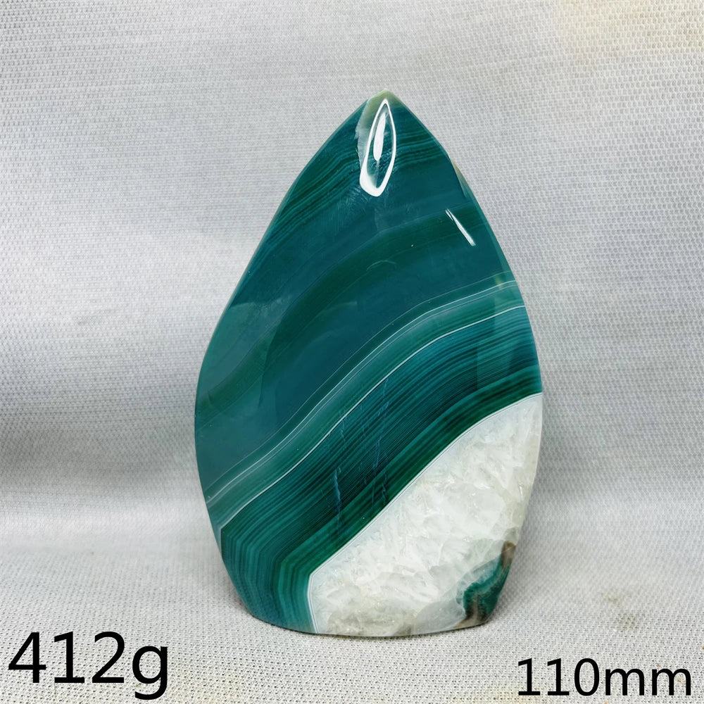 Green Cherry Blossom Agate Free Form Teardrop