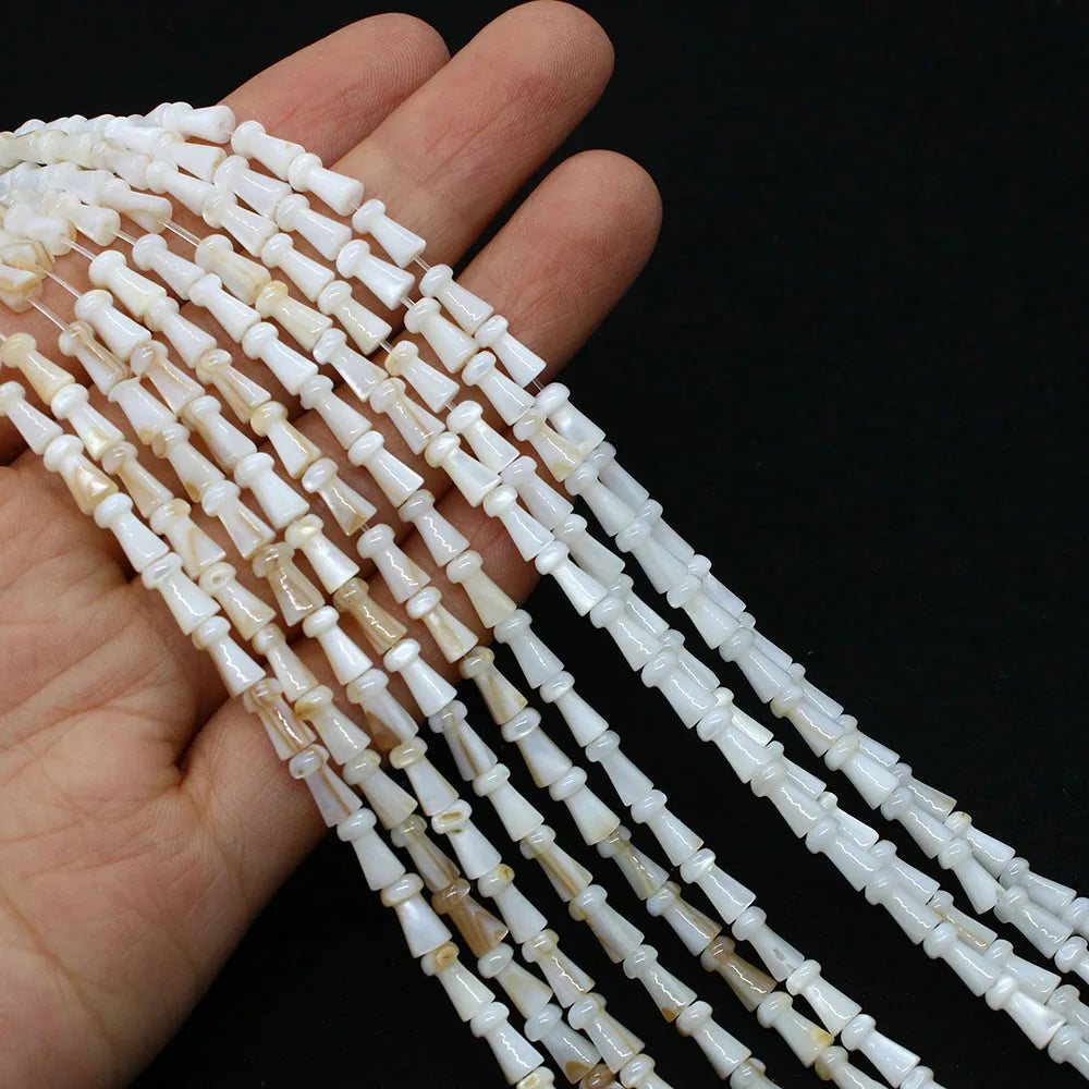 Natural Freshwater Shell Mushroom Shaped Beads 4x8mm