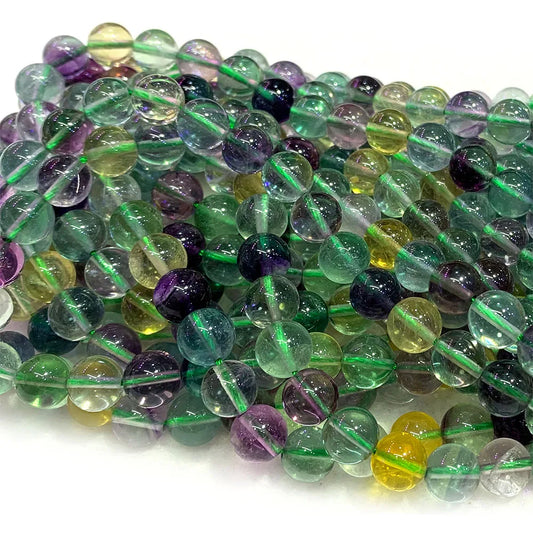AAA Natural Rainbow Fluorite Bead Strand