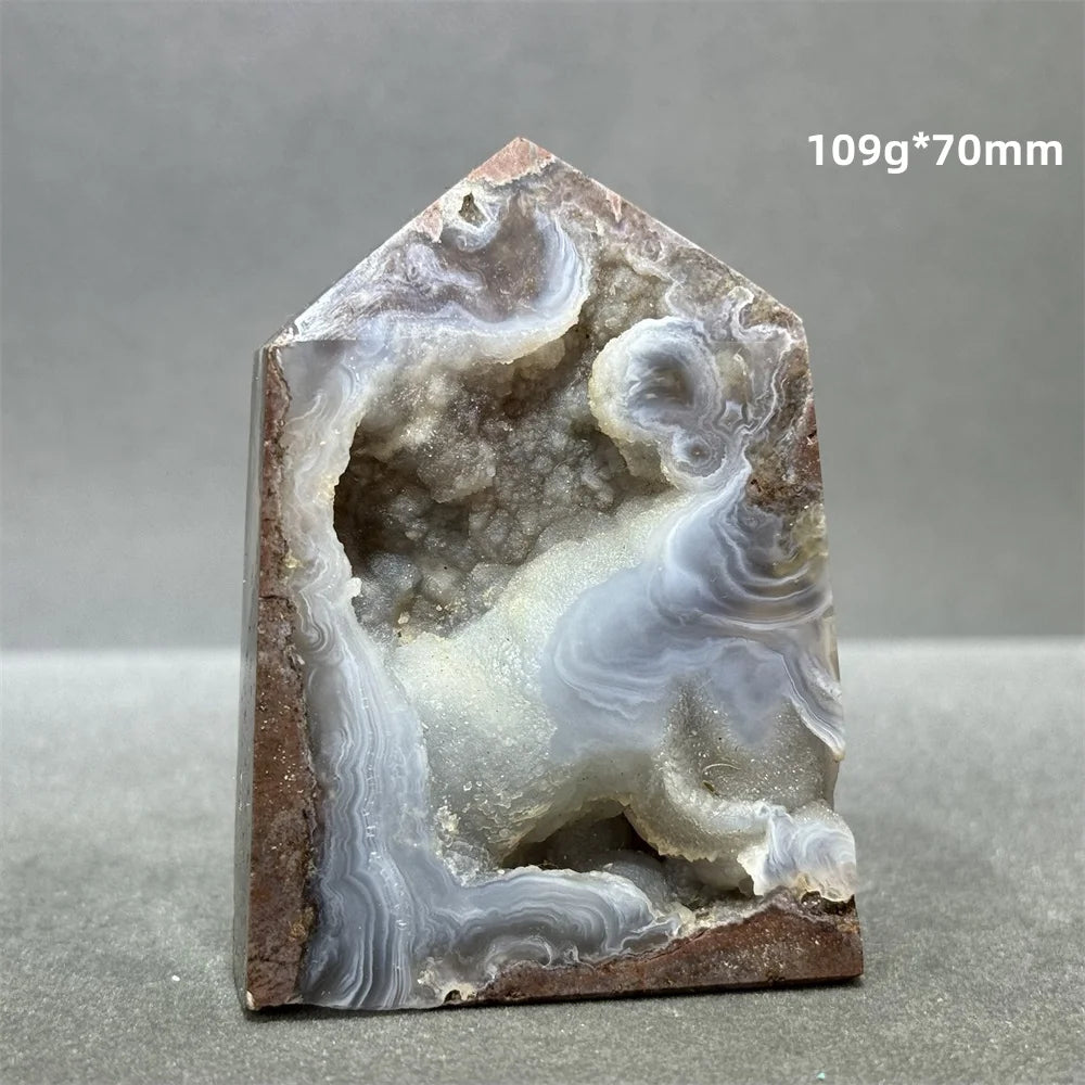 Natural Druzy Geode Fairy Window Tower