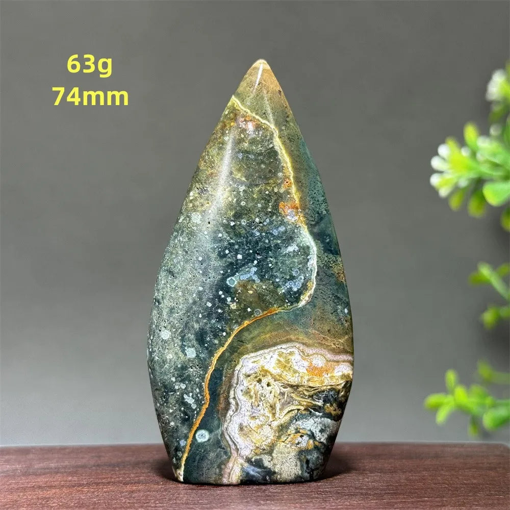 Natural Marine Jasper Free-Form Torch