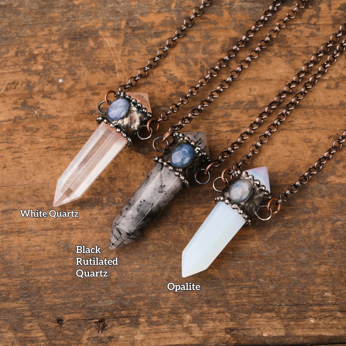Bronze Gemstone Point Pendant