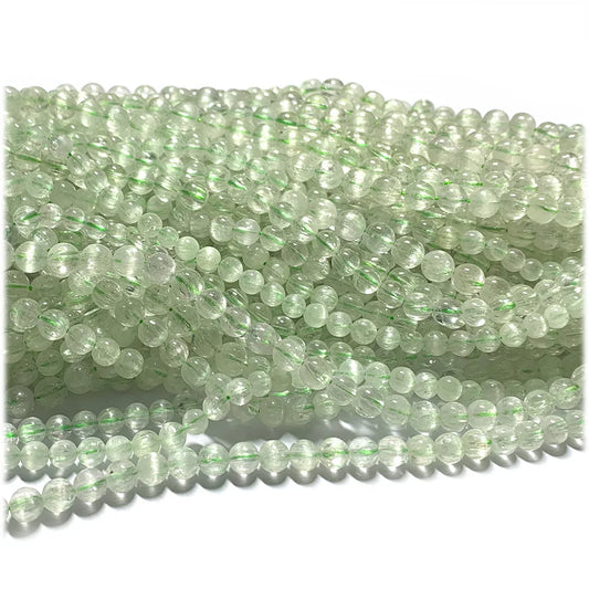 AAA Natural Green Kunzite Round Bead Strand