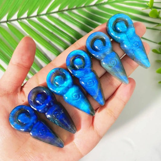 1PC HQ Labradorite Yoga Carving