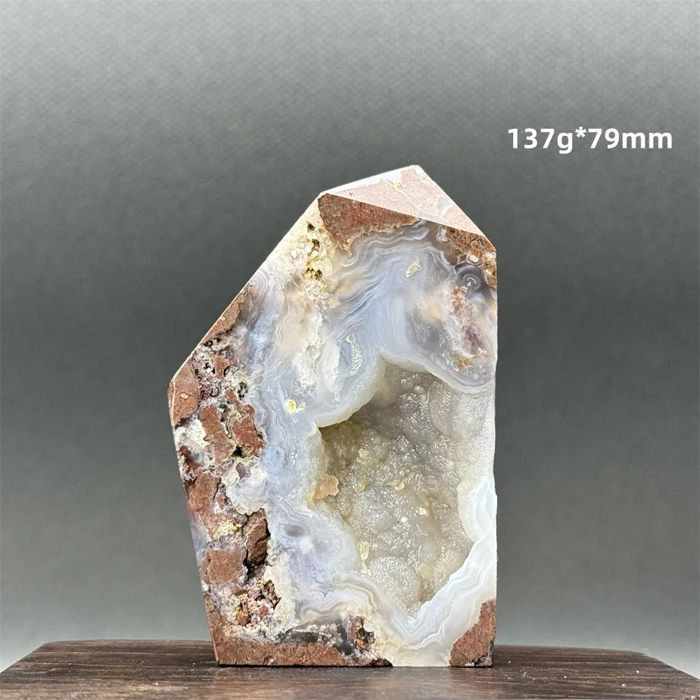 Natural Druzy Geode Fairy Window Tower