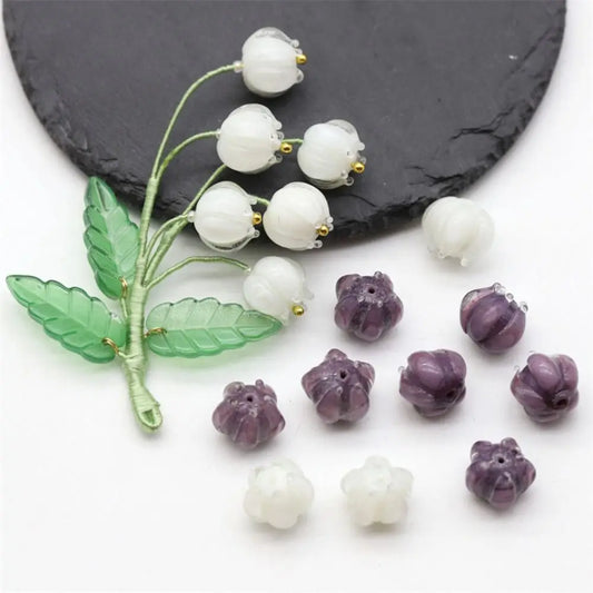 5Pcs Bell Orchid Flower Bud Bead