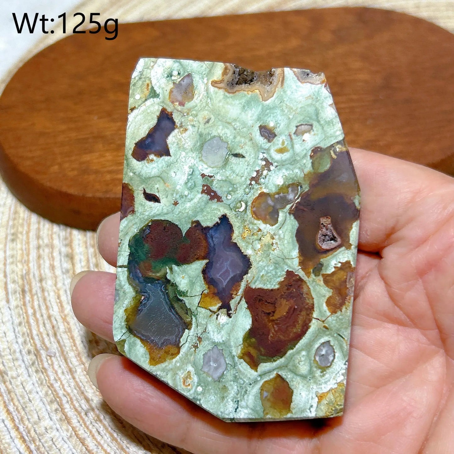 Natural Rainforest Jasper Druzy Slab