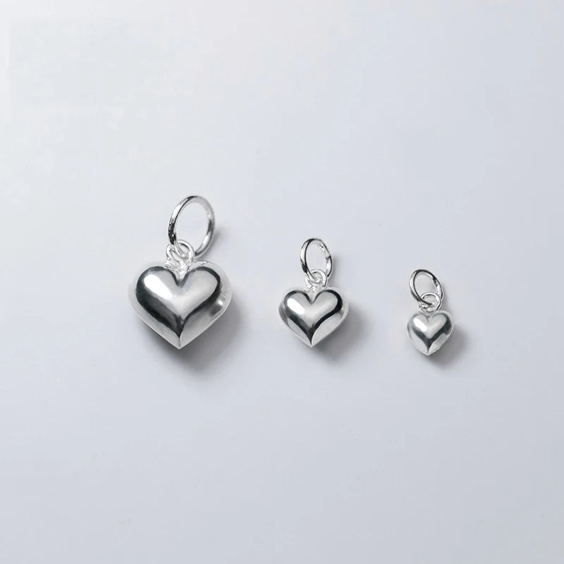 925 Sterling Silver Heart Charm (1pc)